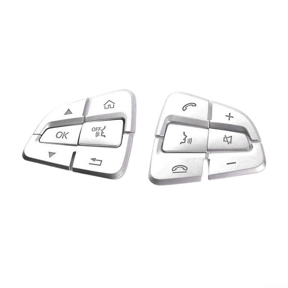 Pegatinas para botones de volante para Mercedes para BENZ W205 Clase C GLC GLE GLS, cubierta de botón cromada tipo A