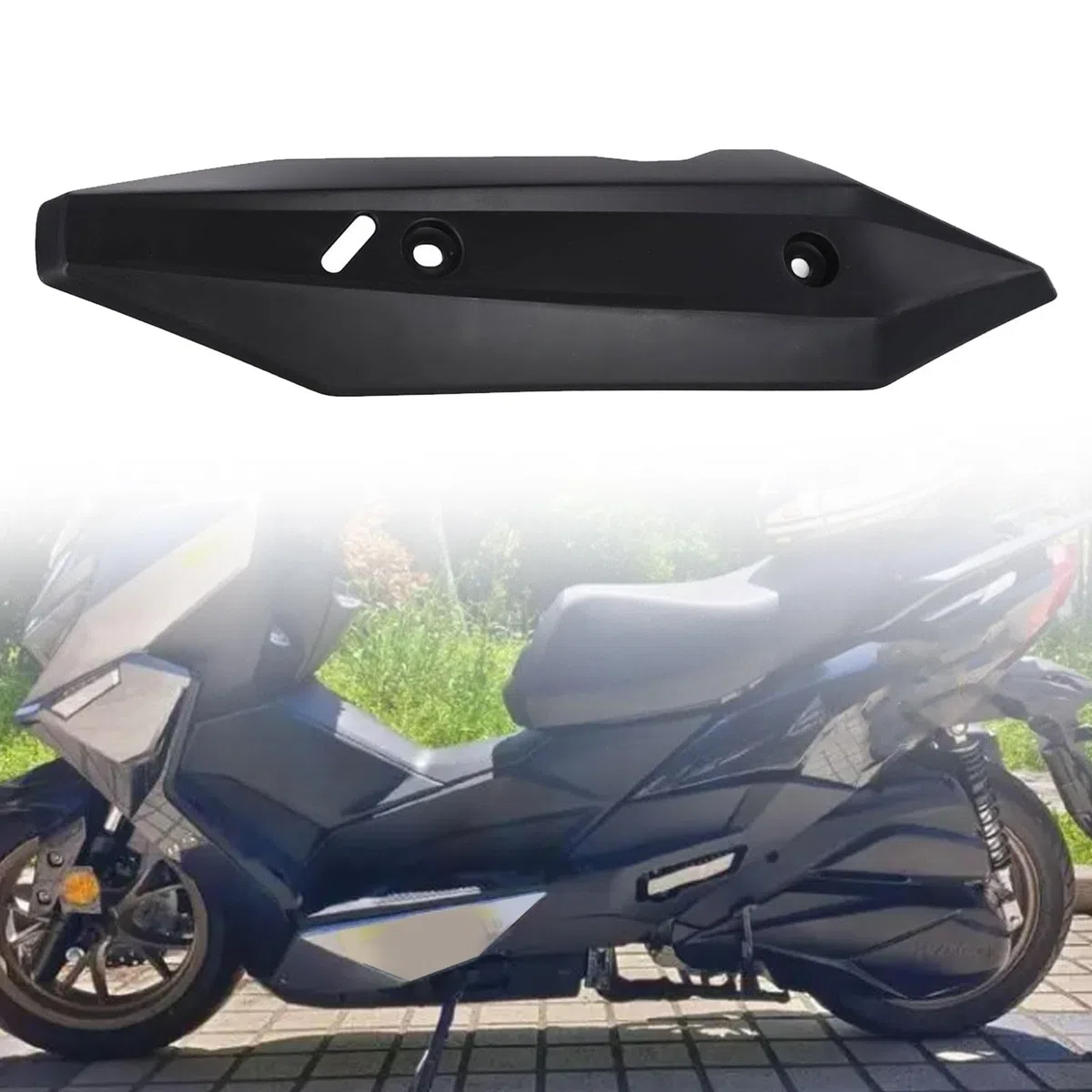 Cubierta de tubo de escape para motocicleta Honda Click 150/125, aislamiento térmico, material ABS, negro o fibra de carbono