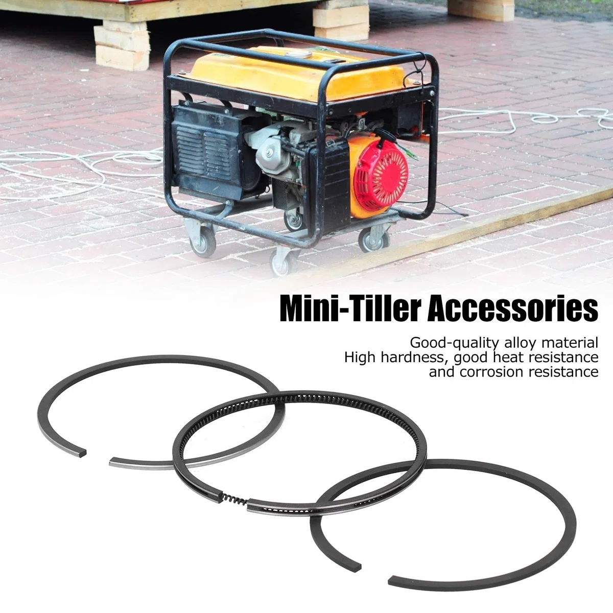 Kit de Anillo de Pistón de 86 mm Reemplazo de Piezas de Anillo de Pistón del Generador Diésel 186F 186FA Anillos de Pistón de Gran Calibre para Scooter de Motor Vertical