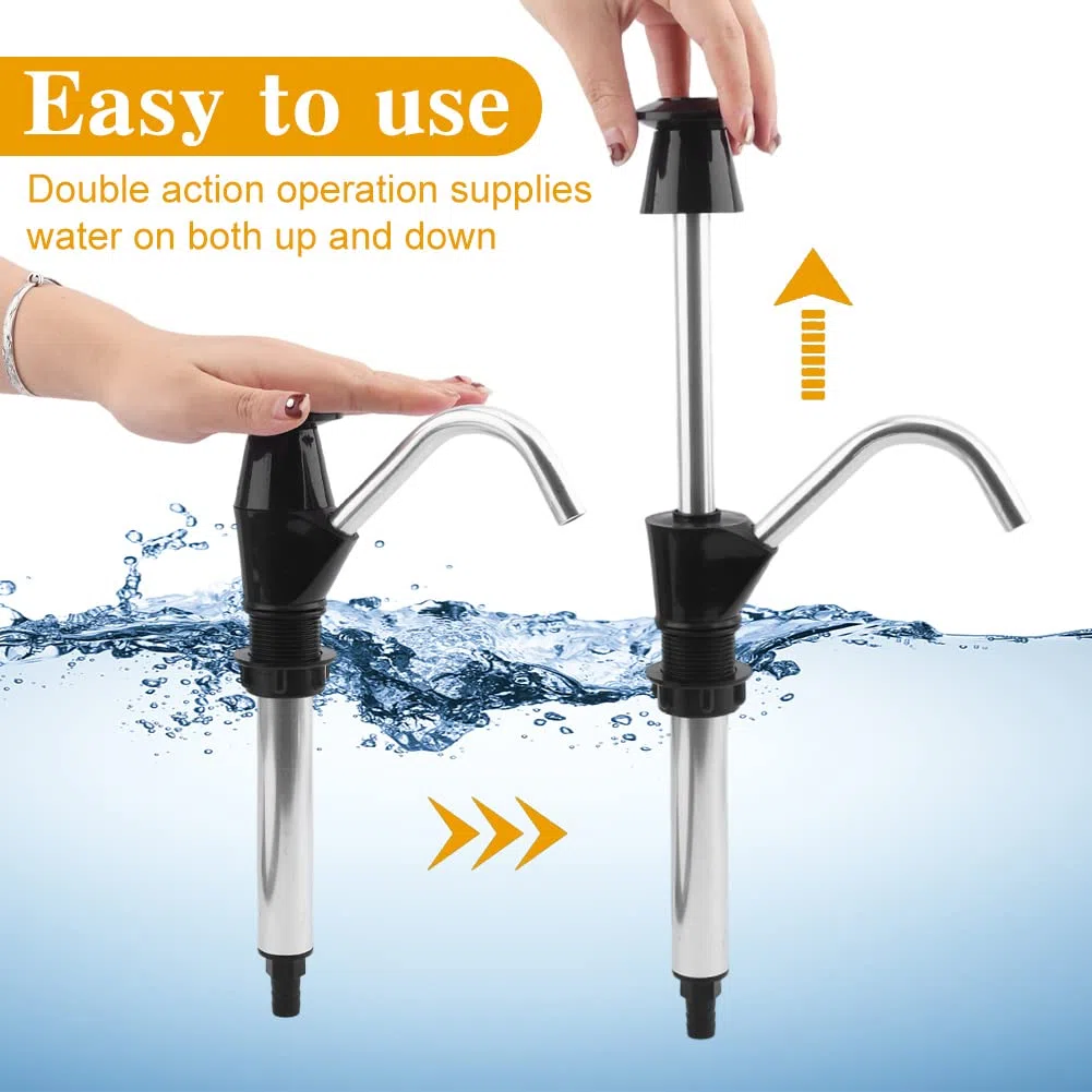 Grifo de bomba de mano de agua para fregadero, caravana, fregadero de agua, bomba de mano de doble acción, repuesto de caravana, herramientas de bomba de mano para camping, remolque, autocaravana,