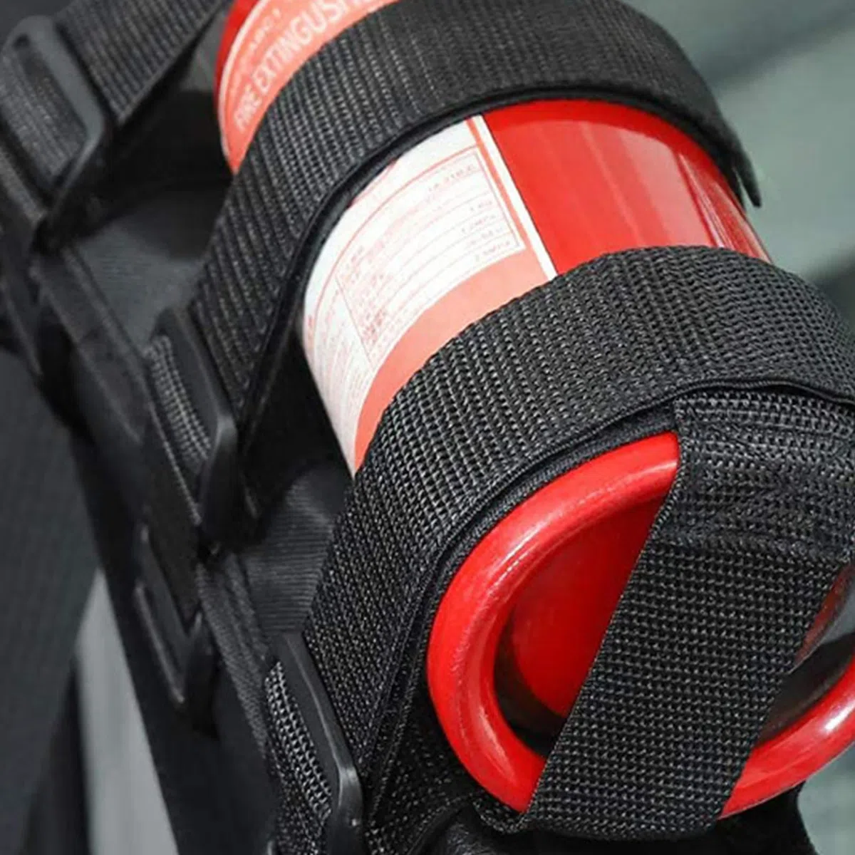 Barra antivuelco Extintor de incendios Soporte para maletero del coche Correa de sujeción para extintor de coche Cinturón ajustable para coche Accesorio práctico Accesorio de terceros para Jeep (Negro