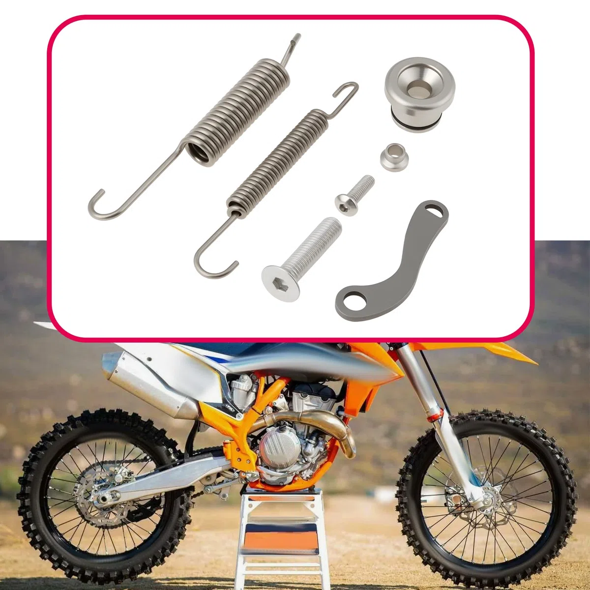 OTOTEC 1 Juego de Resortes para Pata de Cabra Lateral de Motocicleta Compatible con KTM 250 350 450 500 XC XCF EXC F 2017-2022