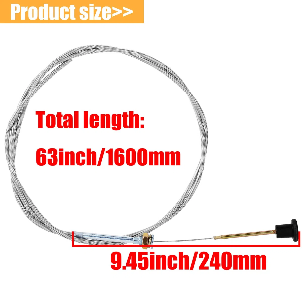 Universal Push Pull Choke Cable de control para tractor Go Cart Kart Varios modelos rotativos 237 703971 290831 63"Interior 60" Conducto 2-3/4 Recorrido