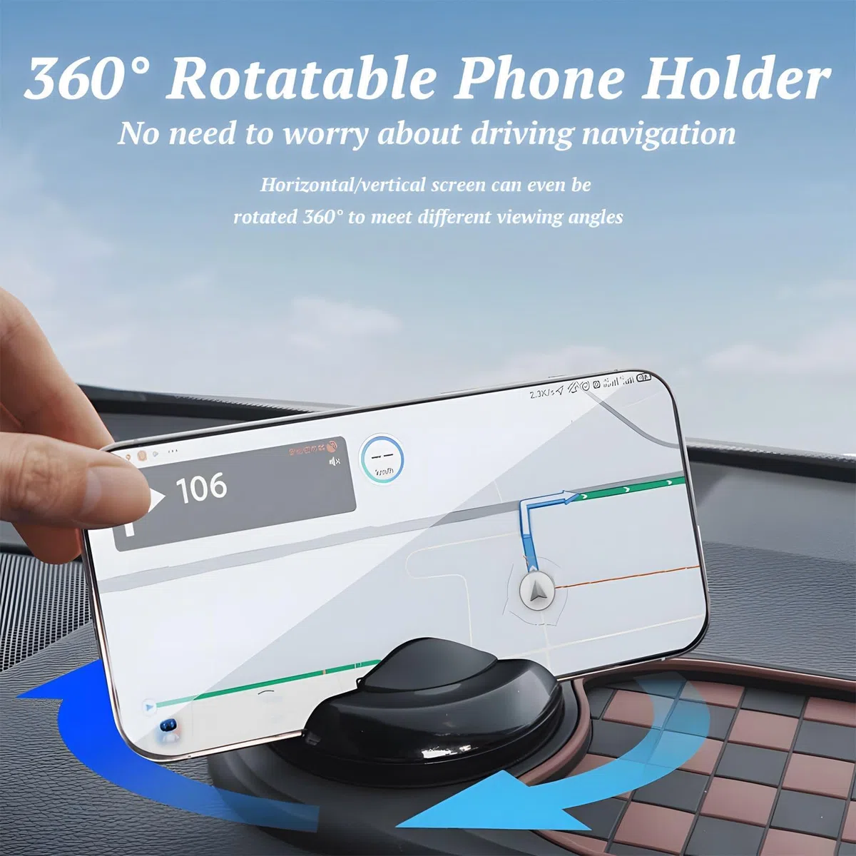 Genérico Multifunction Car Anti-Slip Mat Auto Universal Phone Holder, Rotatable Anti Slip Car Dashboard Pad with Temporary Parking Number, Can Hold Mobile Phones, Keys (B)