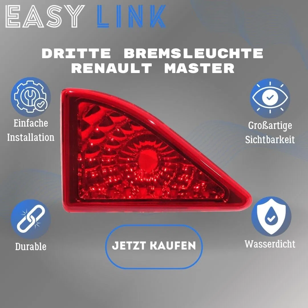 Tercera Luz de Freno Piloto Luce Trasera Compatible con Renault Master Opel Movano Nissan NV 400 Interstar Vauxhall Movano 265900021R