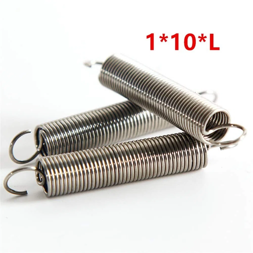 Lchg-ui Kits de muelles Primavera extensión de Acero, de Doble Gancho 5pcs pequeña tensión del Resorte, Alambre de 1 mm de diámetro 10 mm Diámetro Externo Longitud 30-100mm, Primavera