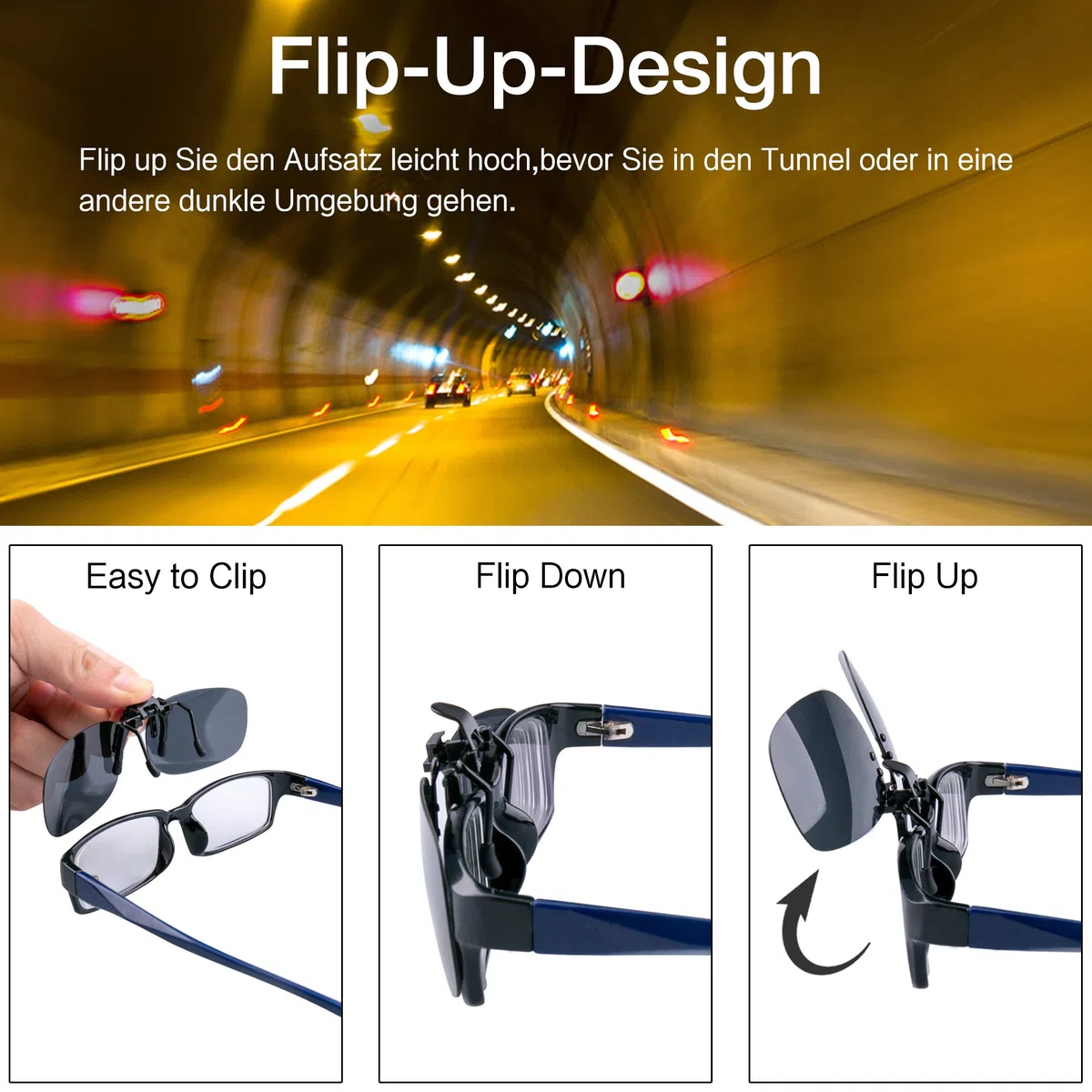 Conjunto de accesorios para gafas de sol, 2 unidades de clips con gafas polarizadas, contra la luz, para mujeres y hombres, unisex, soporte para gafas