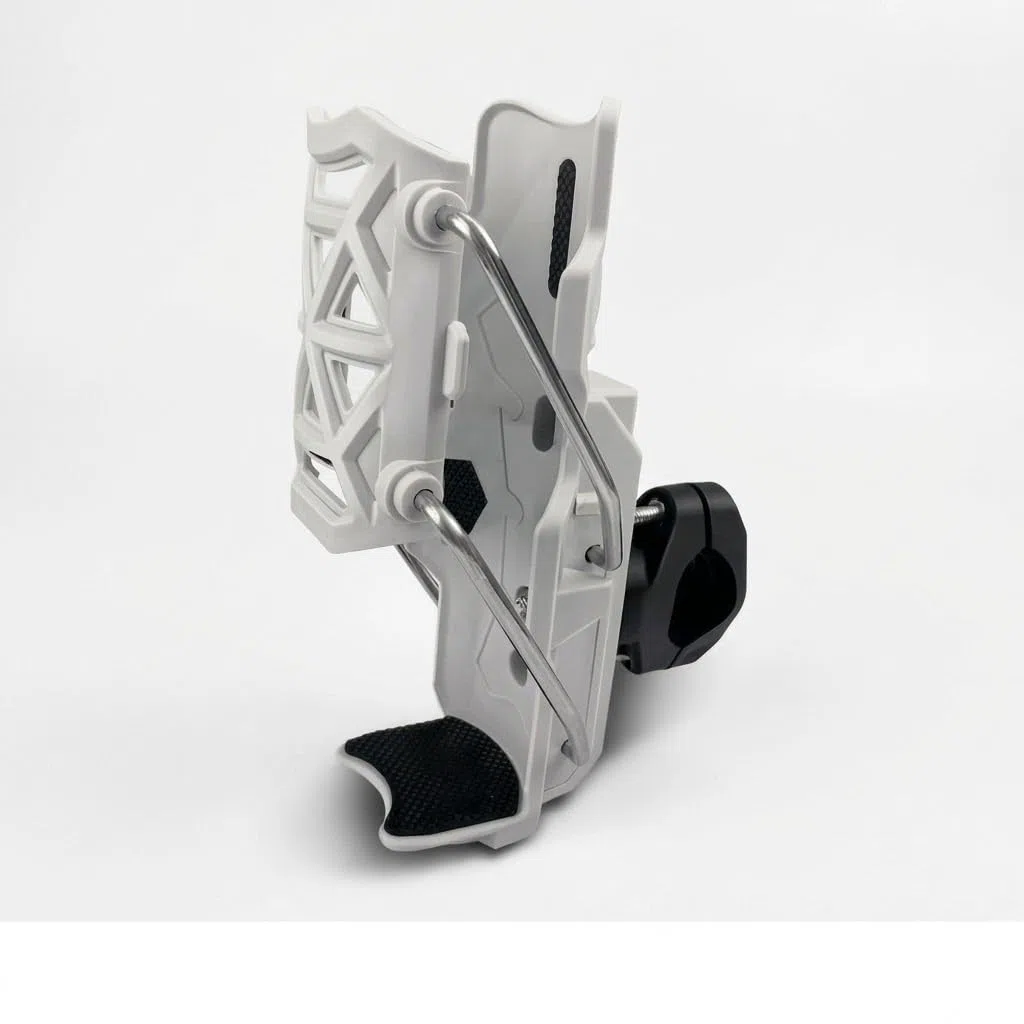 Portabotellas Moto Ajustable para GasGas SM 700 (2022-2026), Portabebidas Manillar Resistente Soporte Botella Agua Nylon Acero Inoxidable,White
