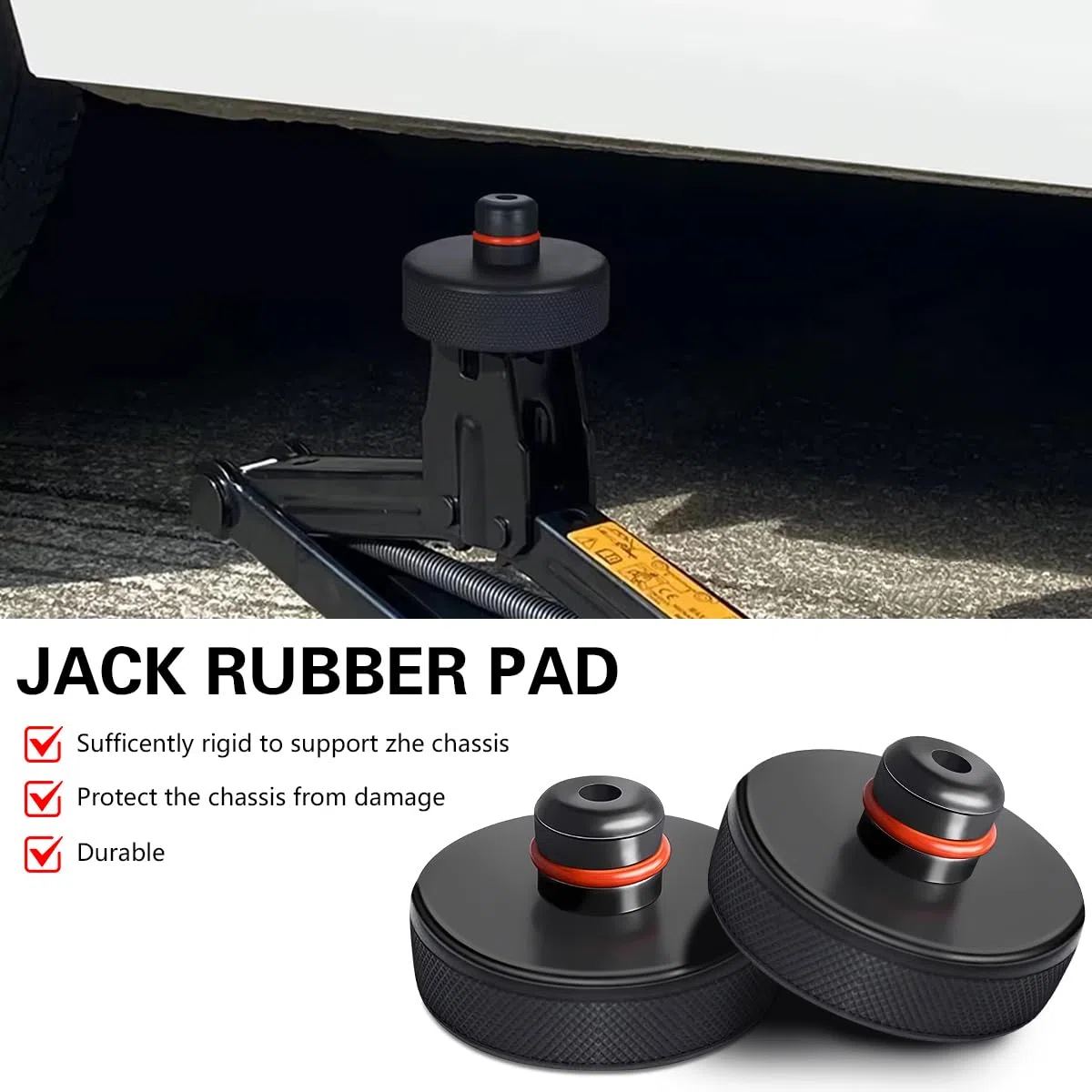 4 Piezas Almohadilla De Goma Universal, Almohadillas De Goma Antideslizantes para Gatos Coche, Gatos Universales para Coches Piezas De Automóvil, Almohadilla Goma para Chasis Adaptador