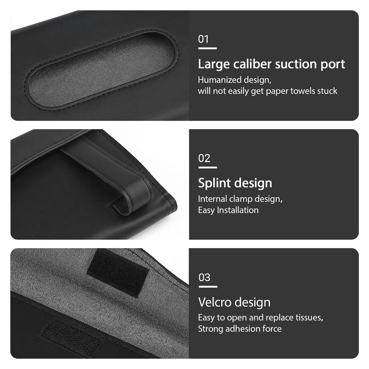 Caja De Pañuelos para Parasol De Coche, Automóvil Visera Máscara Caja Porta Pañuelos, Estuche para Máscara De Pañuelos Caja De Pañuelos De Cuero De PU, Soporte para Pañuelos De Coche (negro)