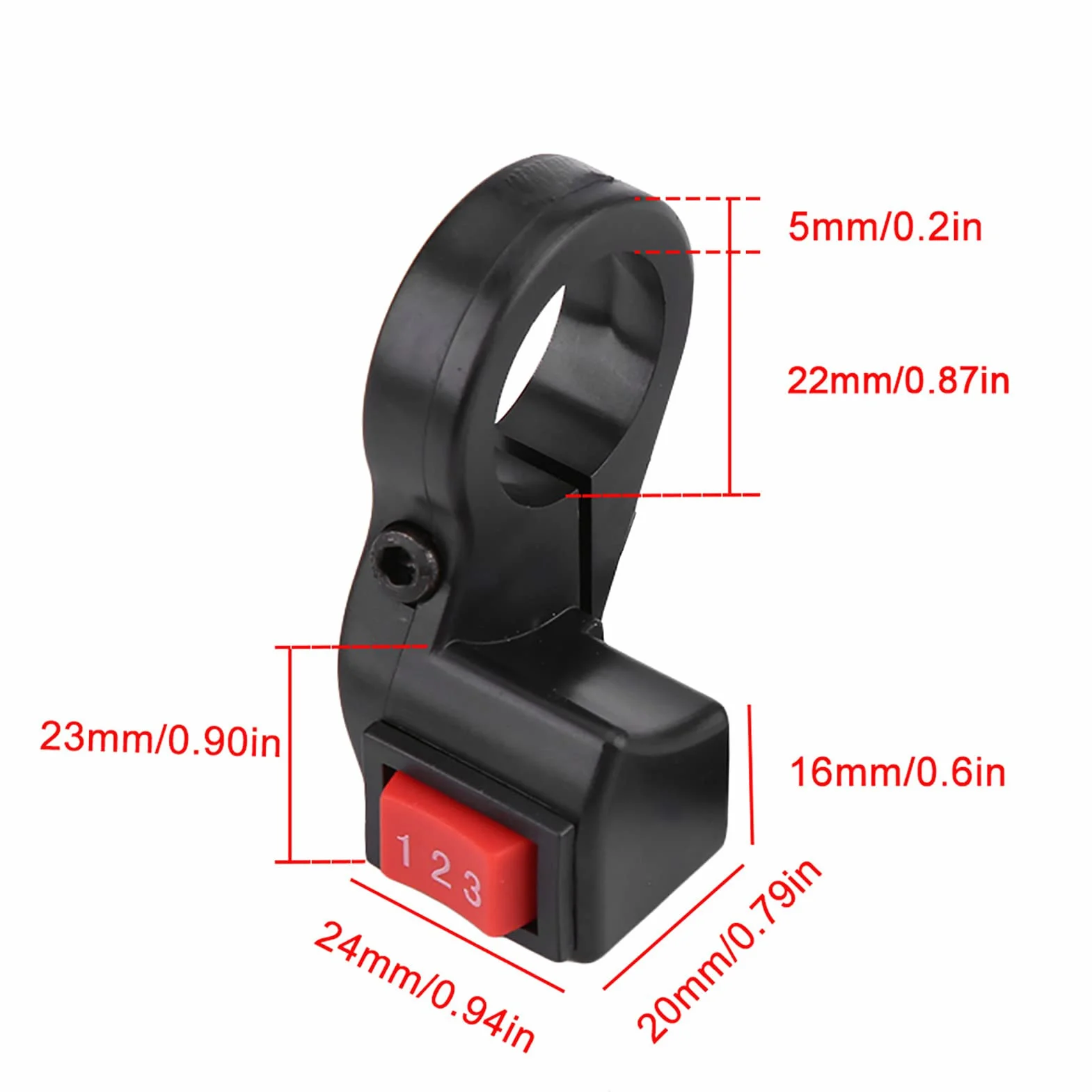 Interruptor de Botón de Encendido y Apagado, Fydun Motocicleta Eléctrica Interruptor de Módulo de 3 Velocidades para Motocicleta E-bike Scooter 22mm 7/8 pulgadas Manillar