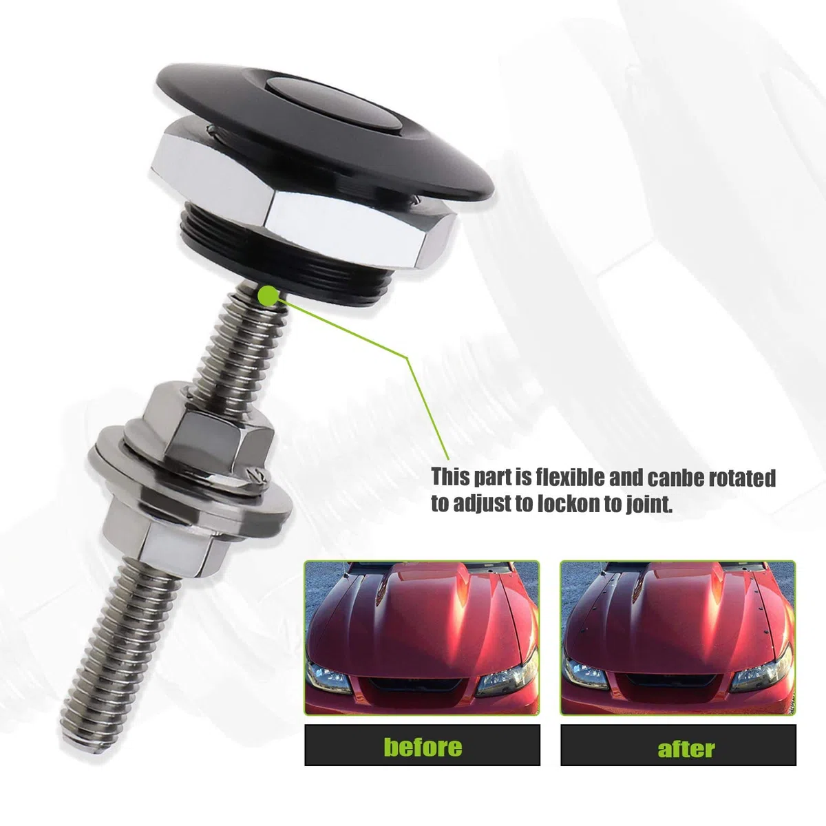 2 loquets universels à dégagement rapide de 30 mm pour mini kit de bouton-poussoir de clip de verrouillage de capot de véhicule pour plaque d'immatriculation de pare-chocs automatique