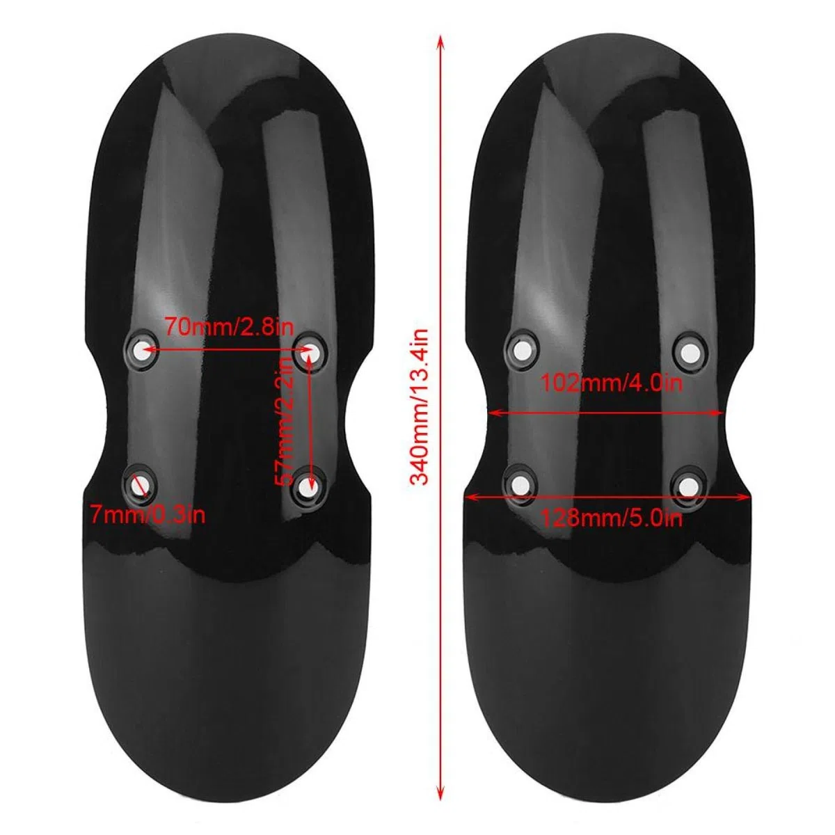 AUTO Guardabarros, accesorios de motocicleta ABS, protector de guardabarros delantero corto para T100 2001-2016 (negro)+mini parafango triumph t100, + guardabarros delantero de motocicleta