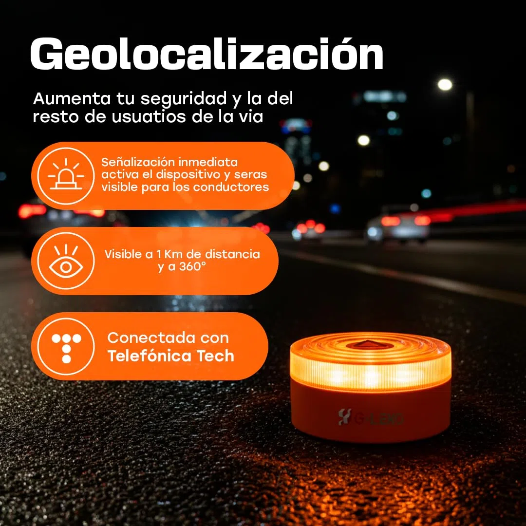 WEIDA Baliza V16 - Luz De Emergencia Geolocalizable | Modelo F168 | Baliza para Coche Homologada DGT | Base Magnética, Pilas Alcalinas 9V, Autonomía Máx 2 Horas | Resistencia al Agua IP54 (PACK 1)