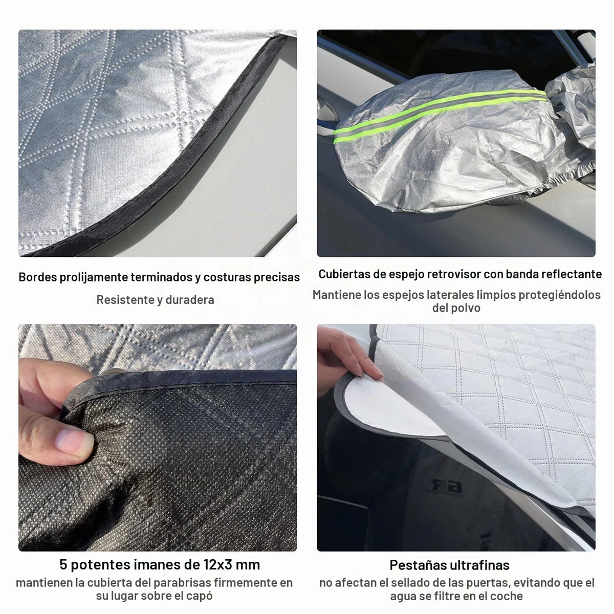 Parasol para Parabrisas Delantero de Coche,Cubierta de Parabrisas Coche con Magnético,Rayos UV,Protección Solar para la Mayoría de Los Vehículos,199 x 127 cm
