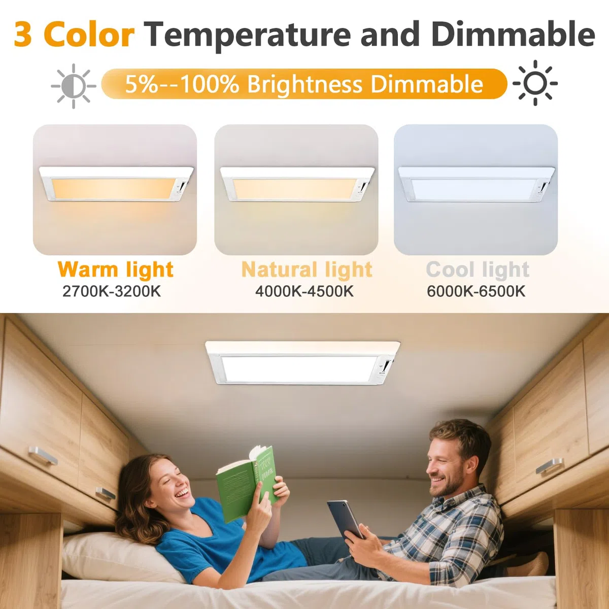 Luces para interiores de RV (Blanco 1 paquete)