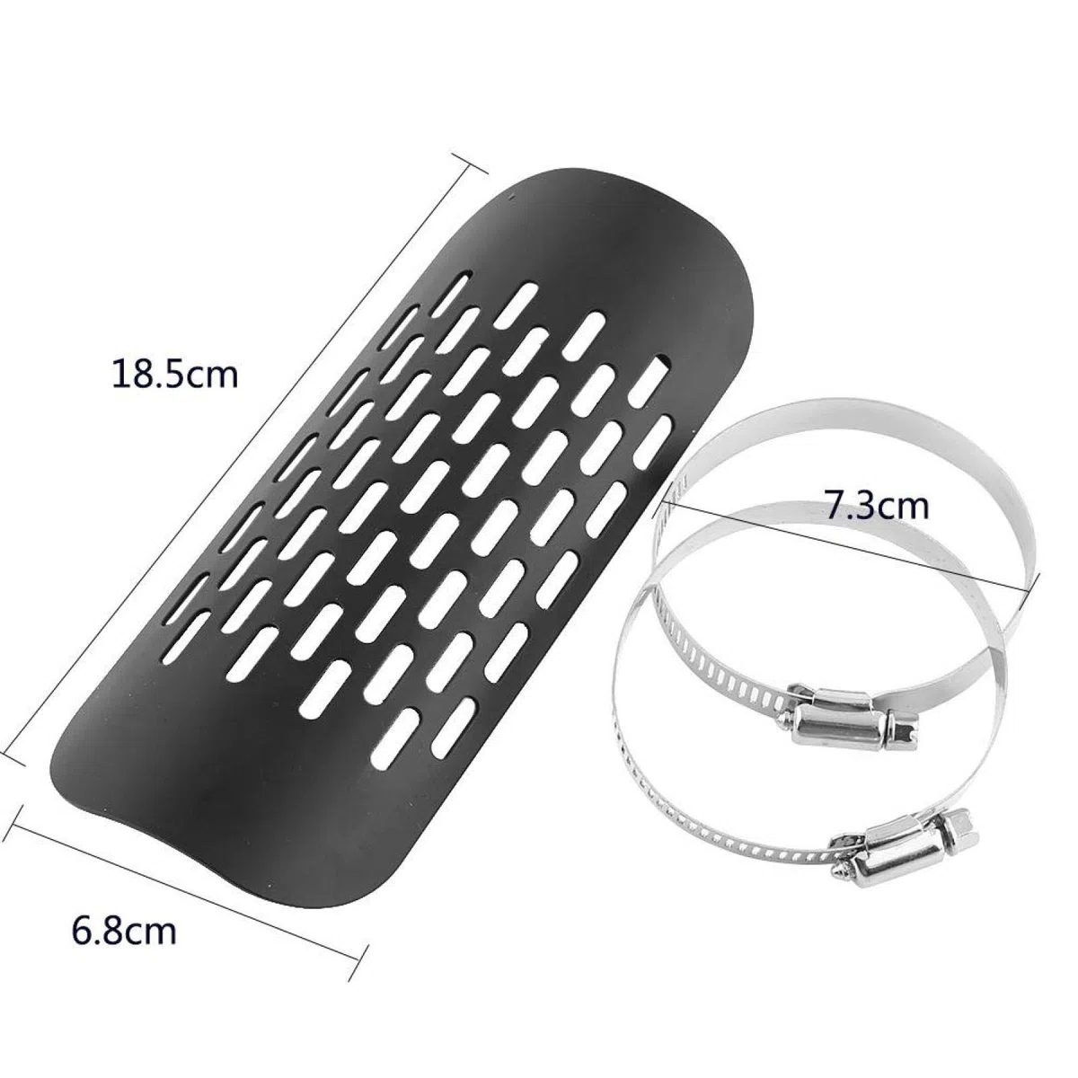 Escape de motocicleta, Yosoo Silenciador Protector de Calor Universal con 2 Abrazaderas de Montaje Ajustables(Negro) escudo térmico de escape protector escape dr