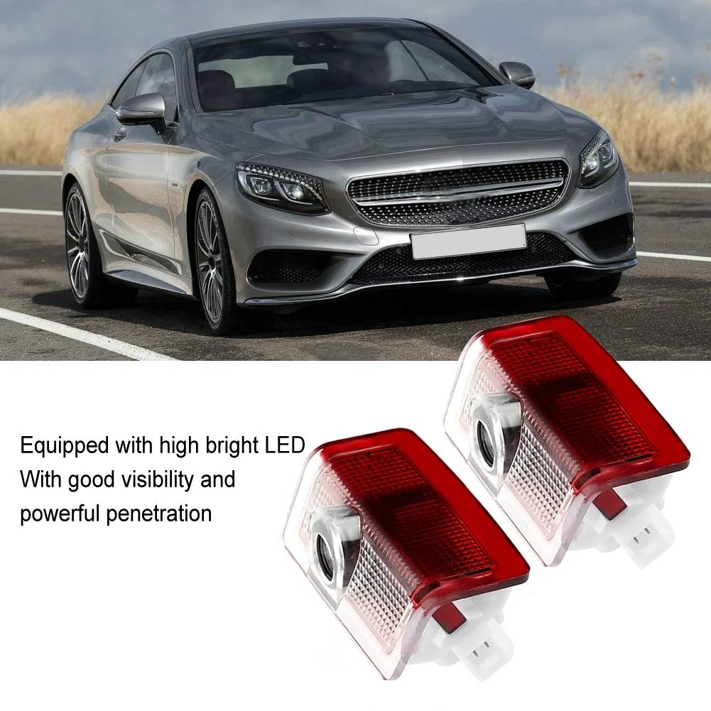 Proyector Luz LED Cortesía Puerta Coche, Luz Bienvenida Logo Puerta, Juego 2 Luces Compatible With Mercedes Benz, Luz Led Puerta Coche, Proyector Luz Puerta