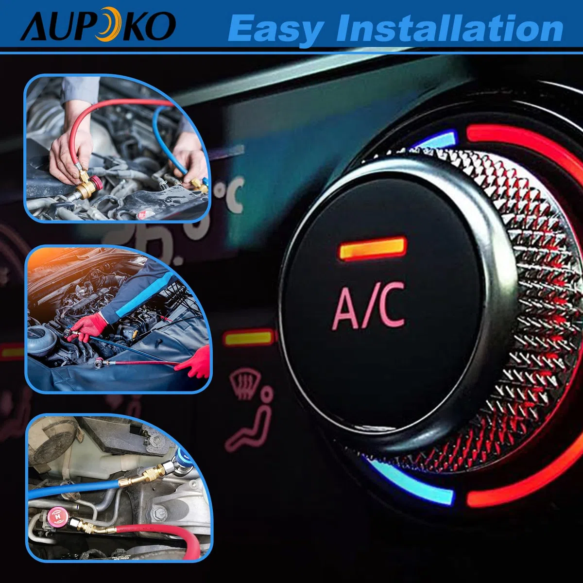 Adaptador de Conector de Acoplamiento Rápido de CA R134a DE 1/4" SAE HVAC
