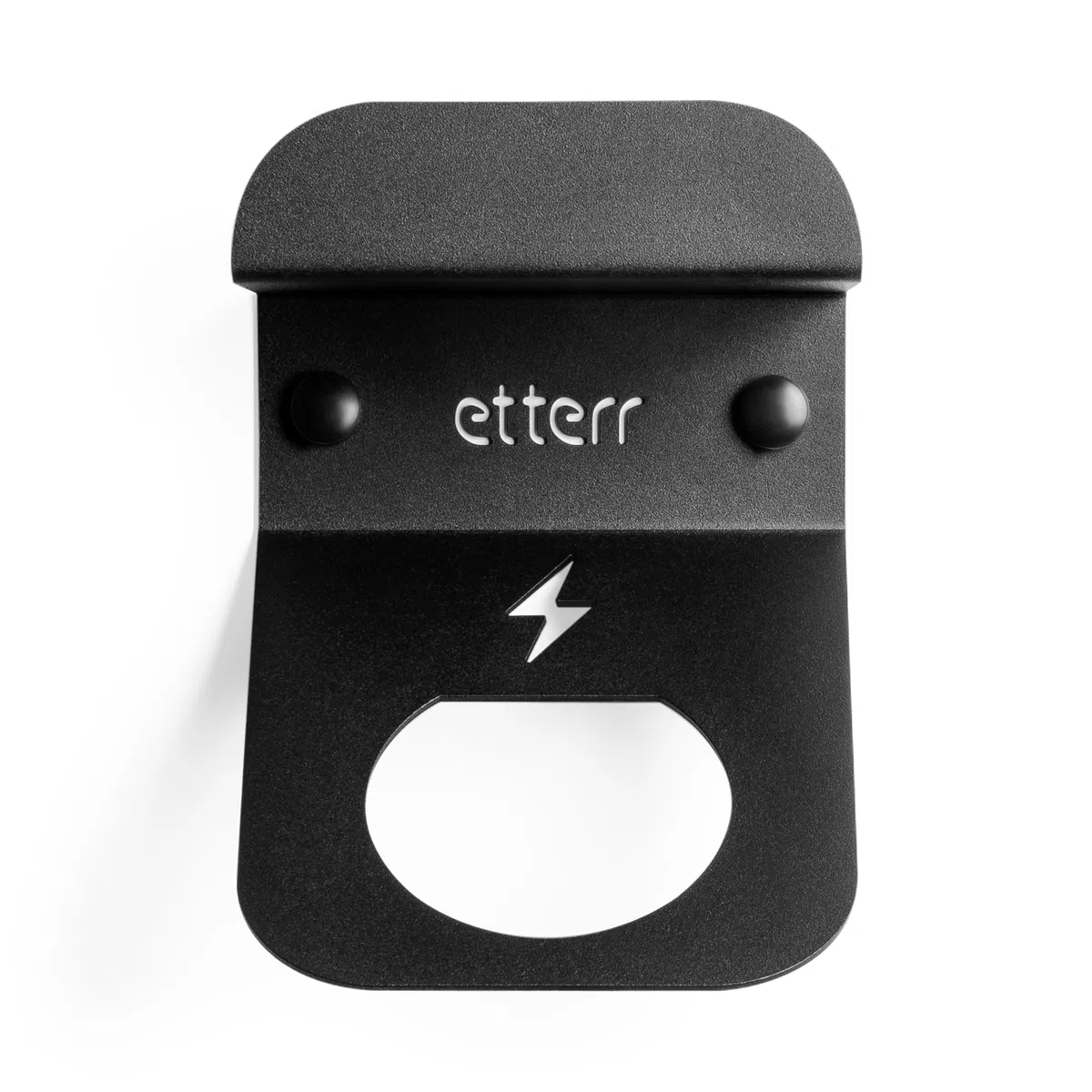 Soporte de Cargador Coche eléctrico. Base, Gancho de Pared, Manguera, Cargador baterias Coche eléctrico, EV, Organizador Cables, Accesorios Coche, Accesorios Moto. (Negro)