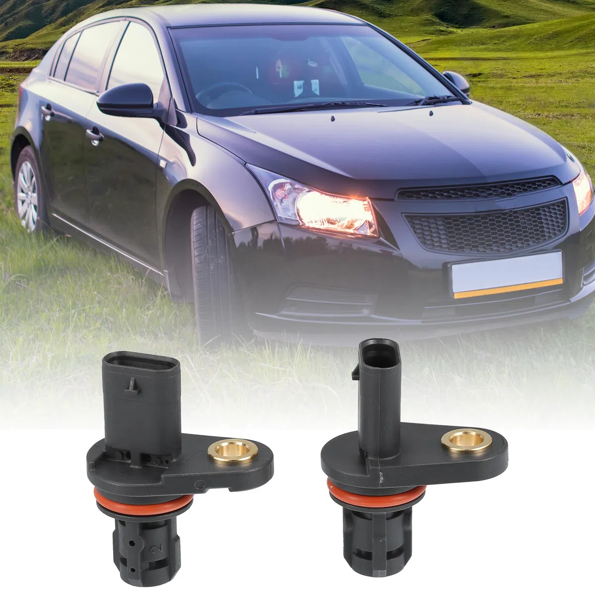 QUARKZMAN 2 Piezas Sensor De Levas Para Chevrolet Cruze 11-15 | Negro, Material Plástico/Metal, Oe 55565708/55565709, Para Chevrolet Aveo 09-11, Aveo5, Sonic 12-18, Para Pontiac G3 09-10