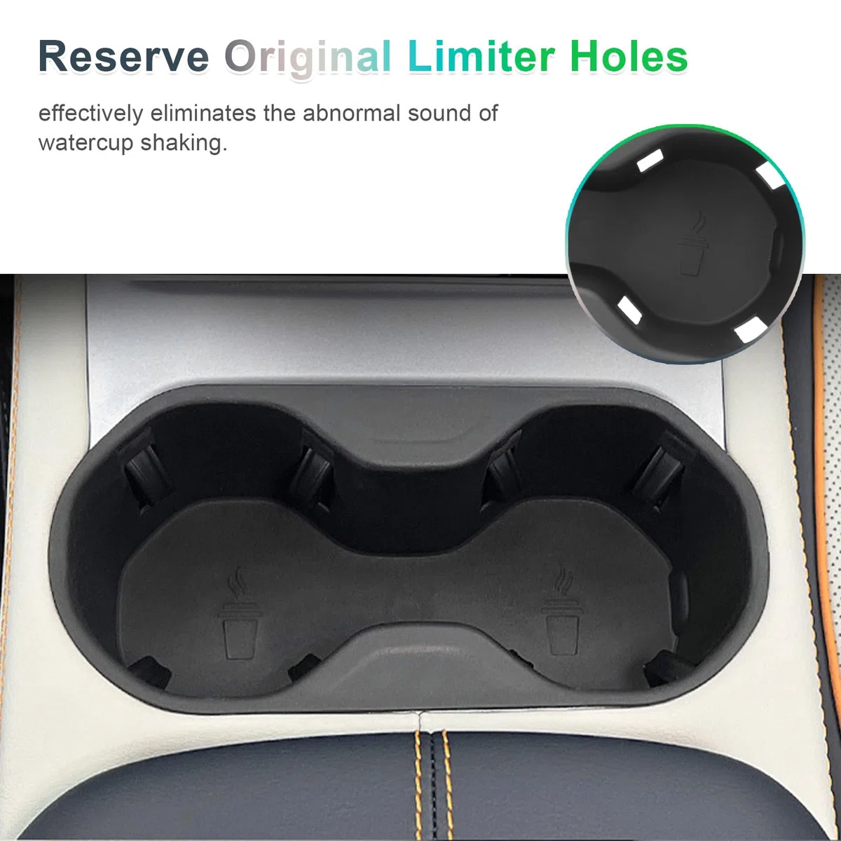 GAFAT Compatible con BYD Seal U DM-i EV 2024 2025 2026 funda protectora para portavasos, Seal U DMi 2025 TPE de goma blanda para consola central, soporte para vasos original de reserva de 4 agujeros