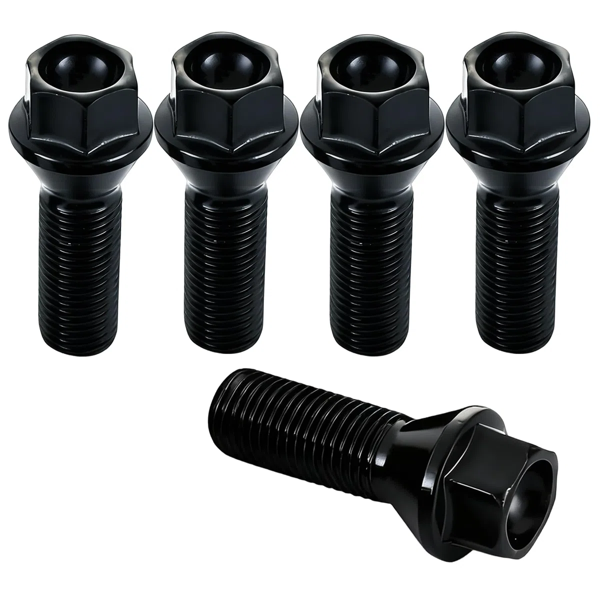 5 pernos de rueda M14x1.25 para BMW Serie 1, Serie 2, Serie 3, Serie 4, Serie 5, Serie 6, Serie X1, X3, I3, I8, Tuercas cónicas, 60°HEX 17 mm, 36136781151