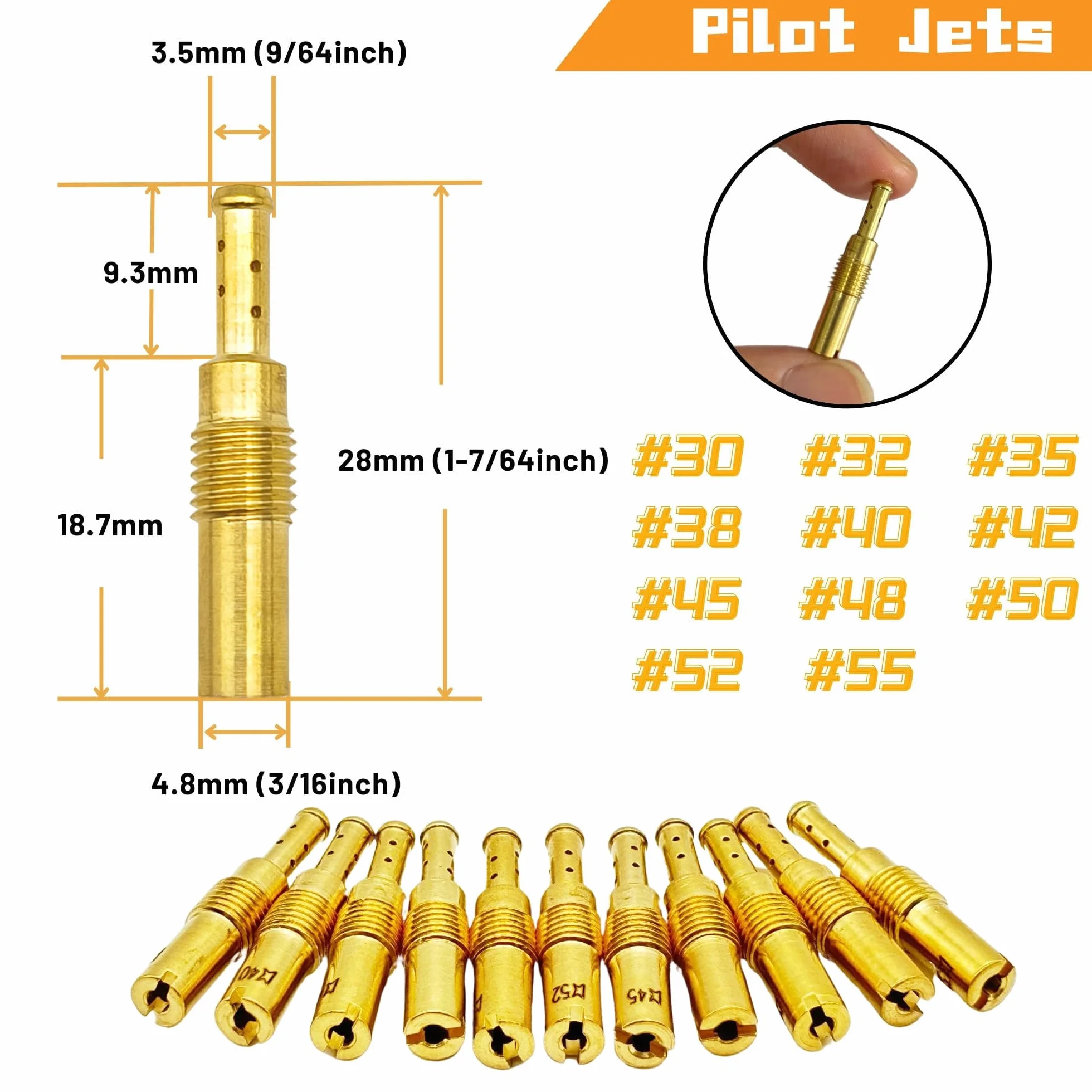 Kit de chorro de carburador para Nibbi Keihin FCR FCR-MX PJ PE PWK PWM 99101-357 N424-21, 22 piezas (#150 - #185)