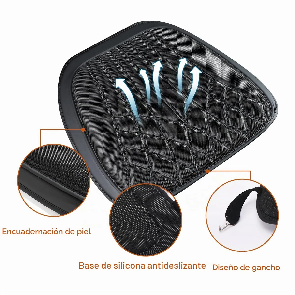 ZATOOTO Cojin Asiento Delanteros Coche, Fundas Asientos Coche, Protector Asiento Coche, Cojin Coche Conductor, Tanspirable, Antideslizante, Universale
