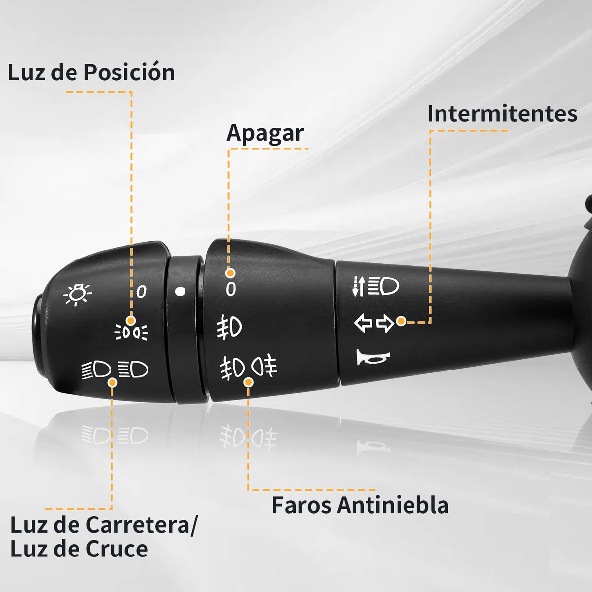Interruptor Indicador de Columna de Dirección, Mando Luces para Sandero, Dokker, Duster, Lodgy, Logan, Stepway, Interruptor Tallo Indicador Faro 8201167988 681726046R 255405056R 255400337R