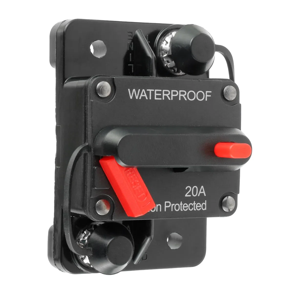 Disyuntor de 20 A con reinicio manual, portafusibles de 20 amperios, 12 V-48 V CC, protección para autocaravanas, caravanas, remolques y scooters.