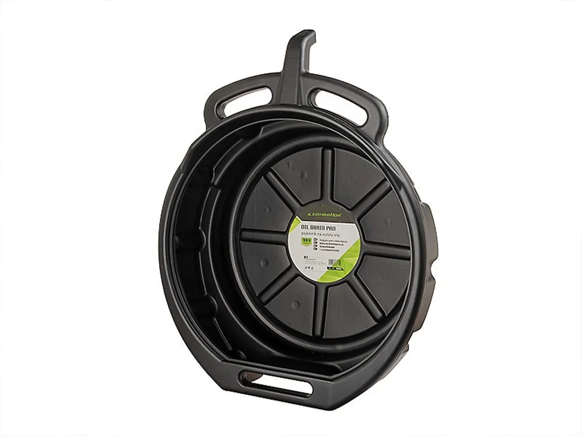 Carmotion Bandeja de recogida de aceite con vertedor, bandeja de aceite con desagüe para cambio de aceite, 15 litros portátil /