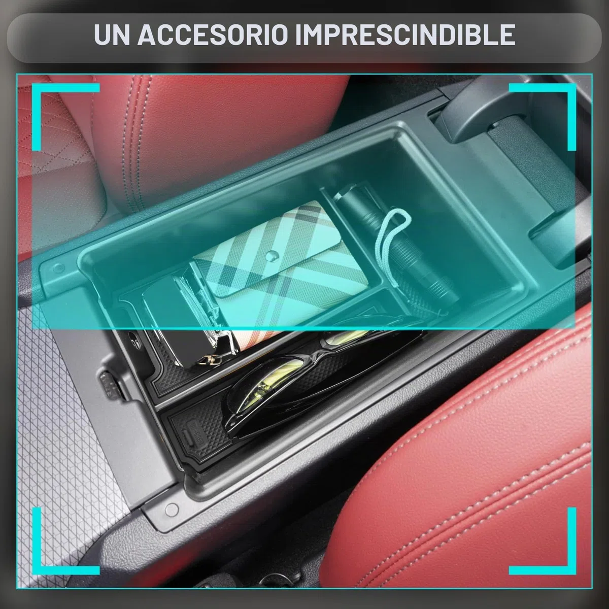 CDEFG Compatible con BMW 3er G20 G21 2019-2023 2024 2025 / 4er G22 / i3 G28 i4 G26 Facelift Consola central, guantera, reposabrazos Caja de almacenamiento multifuncional Accesorio de coche (Negro)