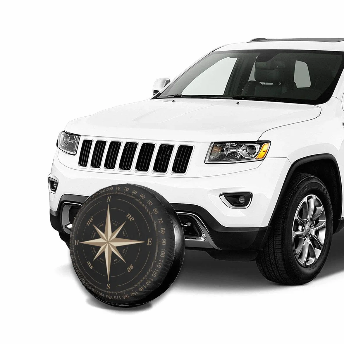 Cubierta de rueda de repuesto para neumáticos, diseño de brújula, protección universal impermeable para cubierta de rueda, apto para SUV, autocaravana, remolques, accesorios de rueda de coche (60-69