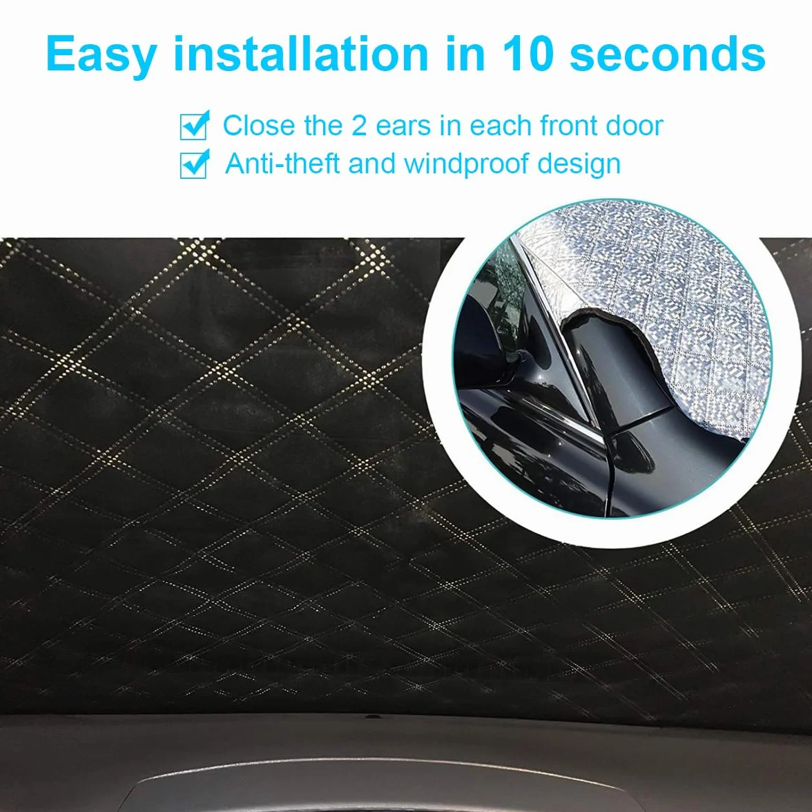 JNNJ Protector De Parabrisas, Protector Parabrisas Hielo Nieve, Funda Plegable Parabrisa Delantero, Cubre Parabrisas Universal Impermeable Rayos UV, Cubreparabrisas para Coche Furgoneta(190x126cm)