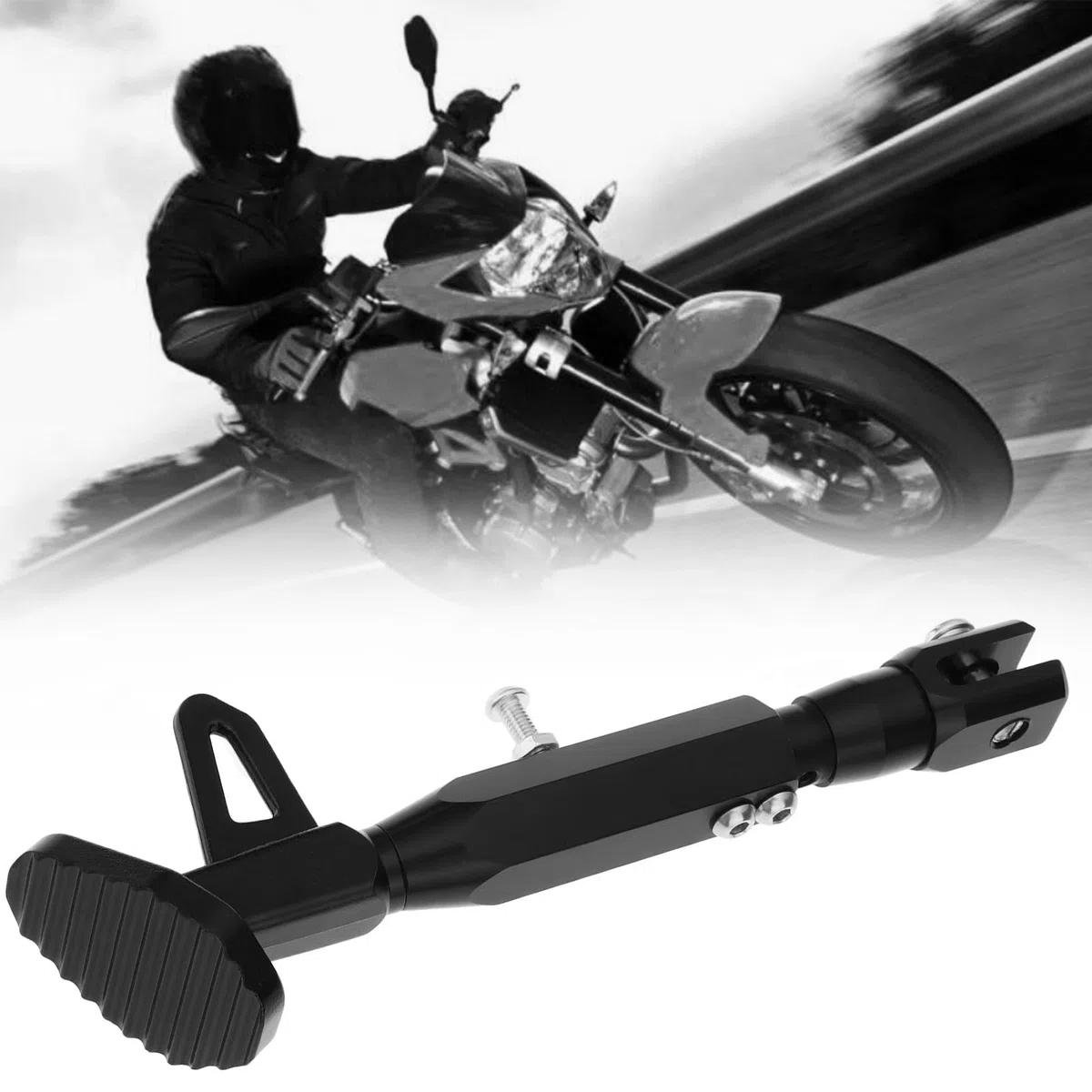 Pata de Cabra Ajustable para Motocicleta 190-230 Mm Aleación de Aluminio CNC Color Negro