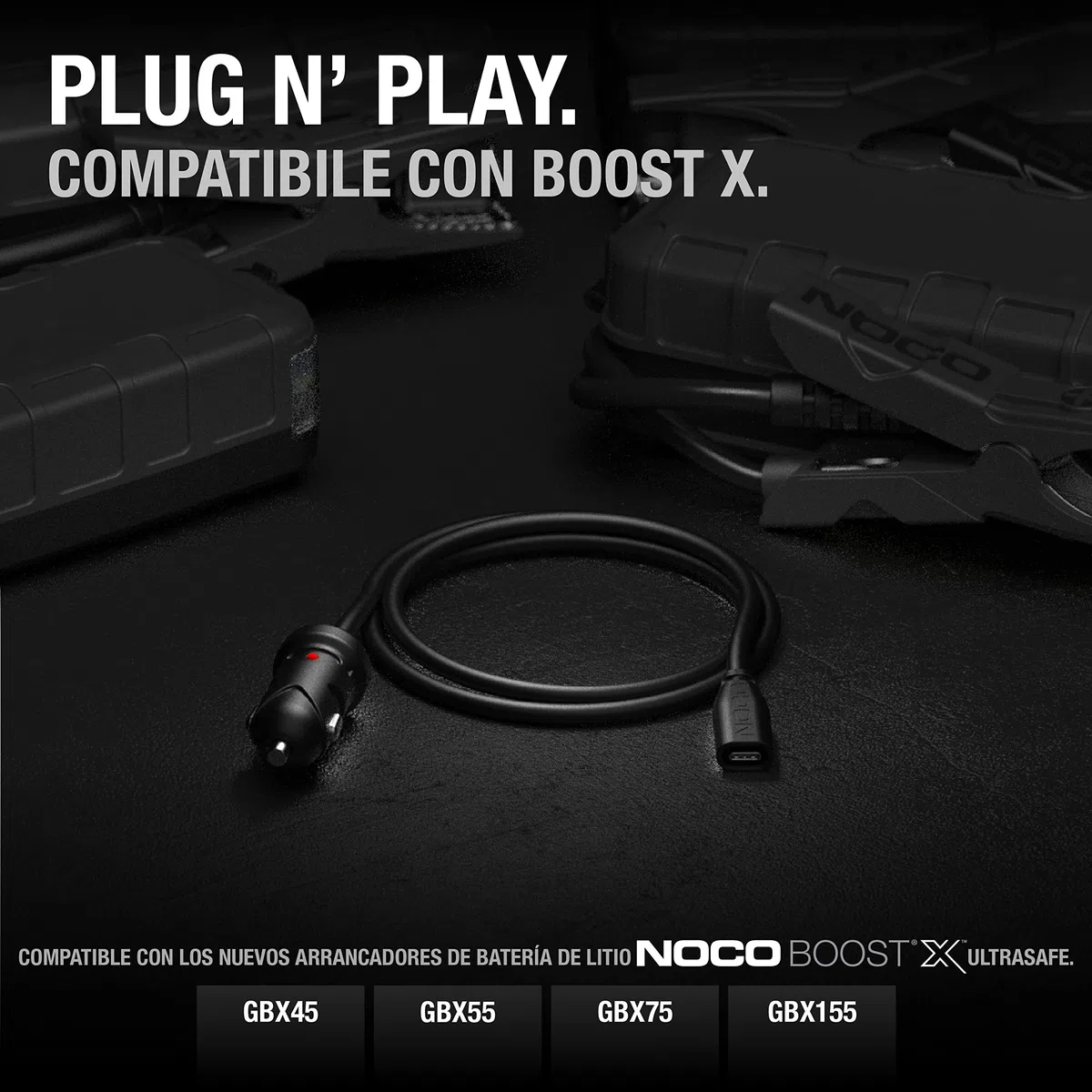 NOCO GBC011 Boost X Cargador de Coche 12V 65W para Arrancadores Auxiliares de Litio GBX45, GBX55, GBX75 y GBX155 UltraSafe