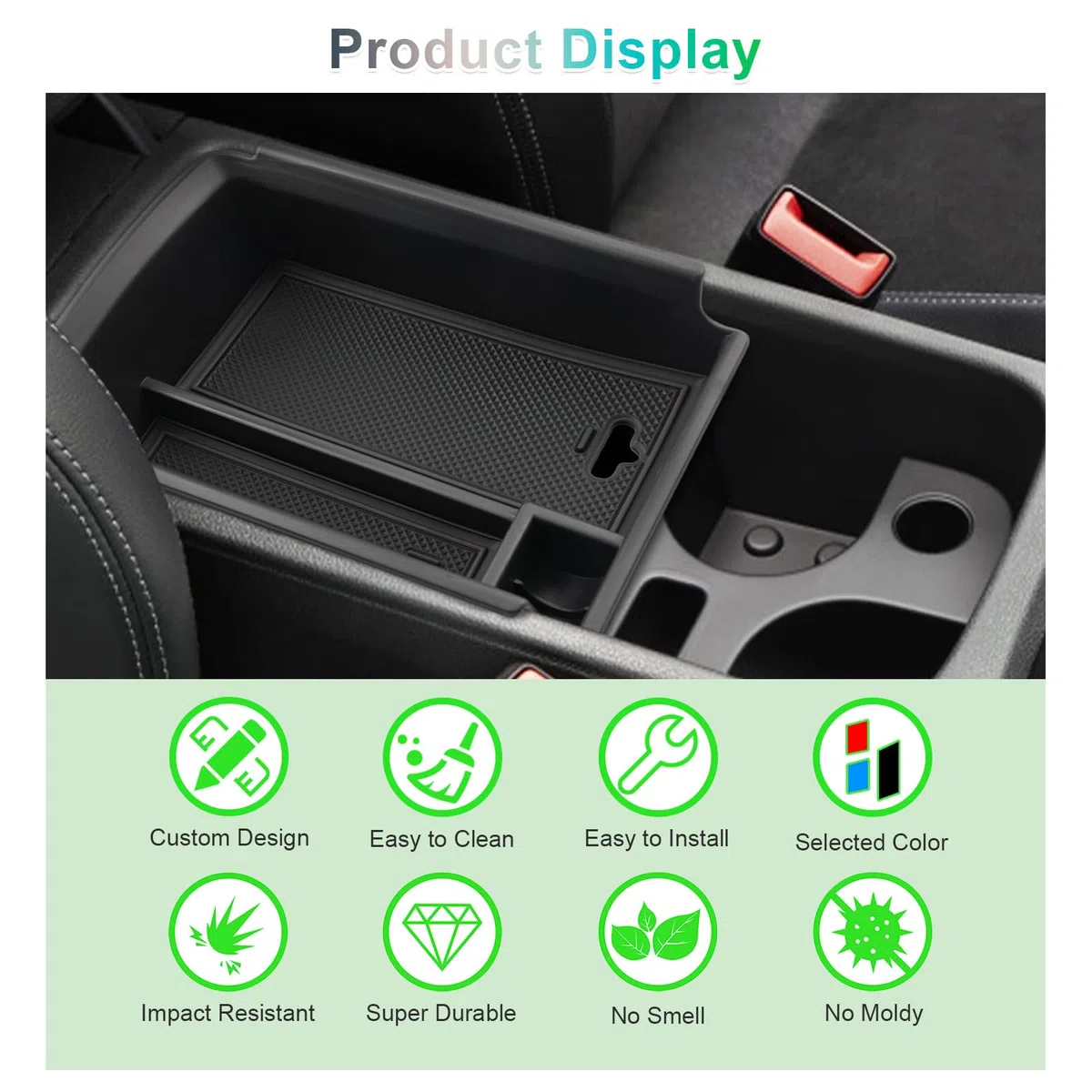 GAFAT Compatible con Skoda Kodiaq 2017-2023/ Karoq 2017-2024 Caja de Almacenamiento para Consola Central, Karoq 2024 Reposabrazos Organizador para la Guantera, Kodiaq Accesorios (Negro)
