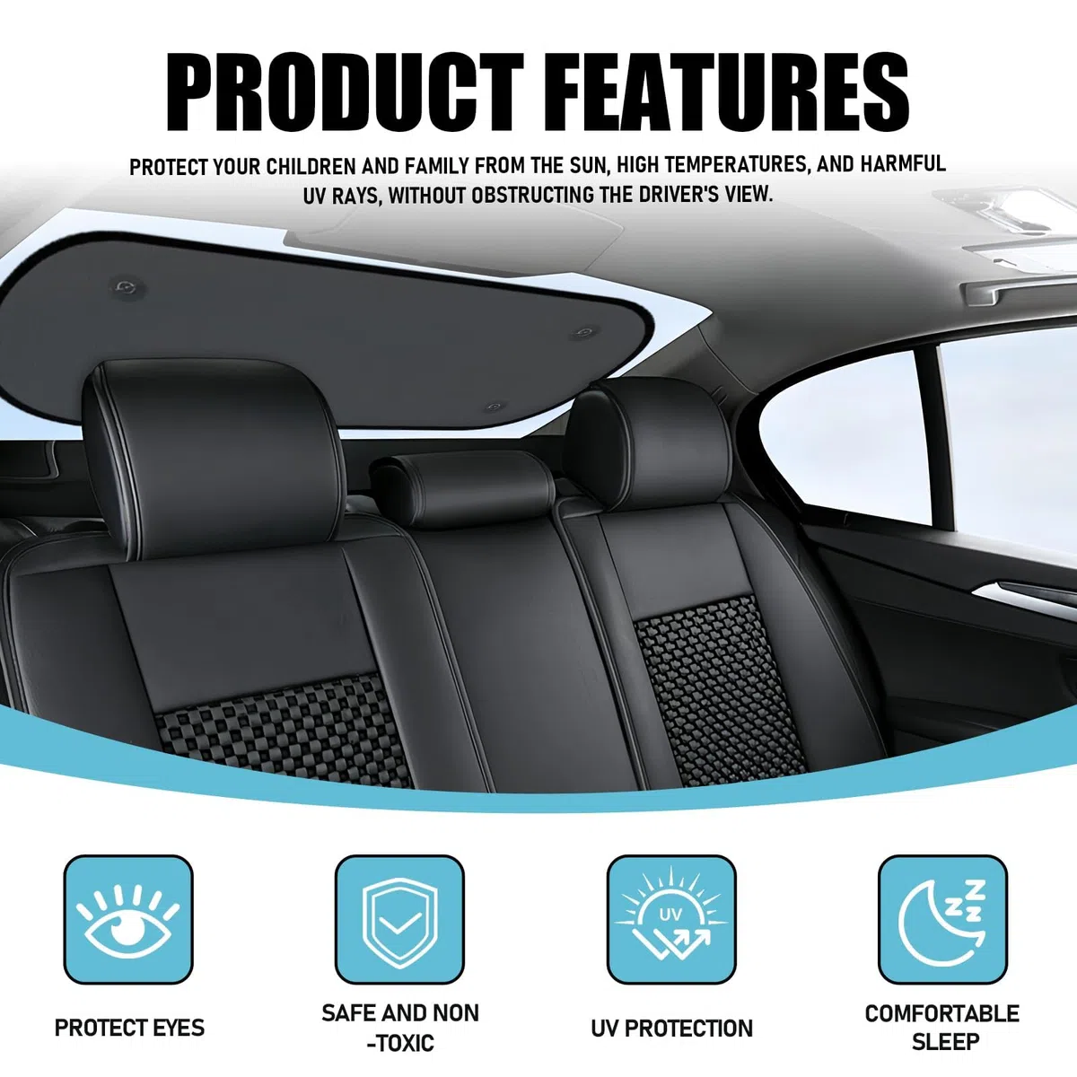 Parasol Coche Trasero para Dacia Sandero Stepway, Protector Solar Ventana Trasera, Protección UV Enfriamiento Efectivo,Protección Interior Coche