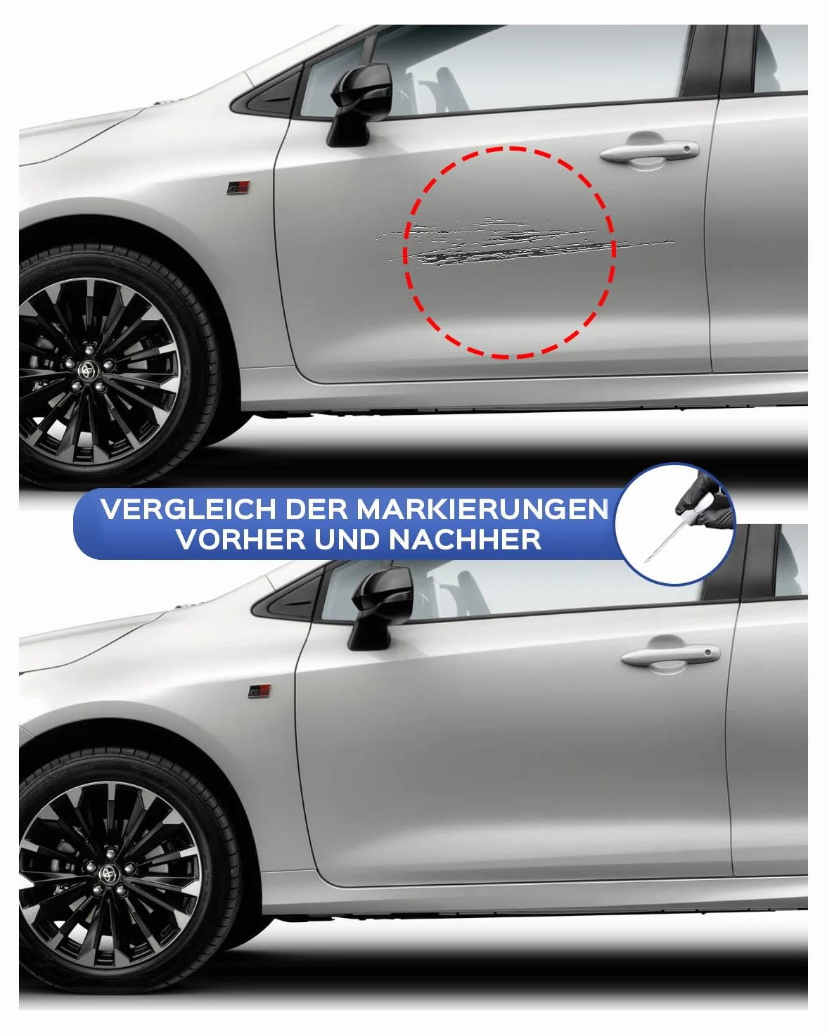 Rotulador de retoque para Toyota Blizzard Pearl Tricoat – Coincidencia exacta para chips y arañazos