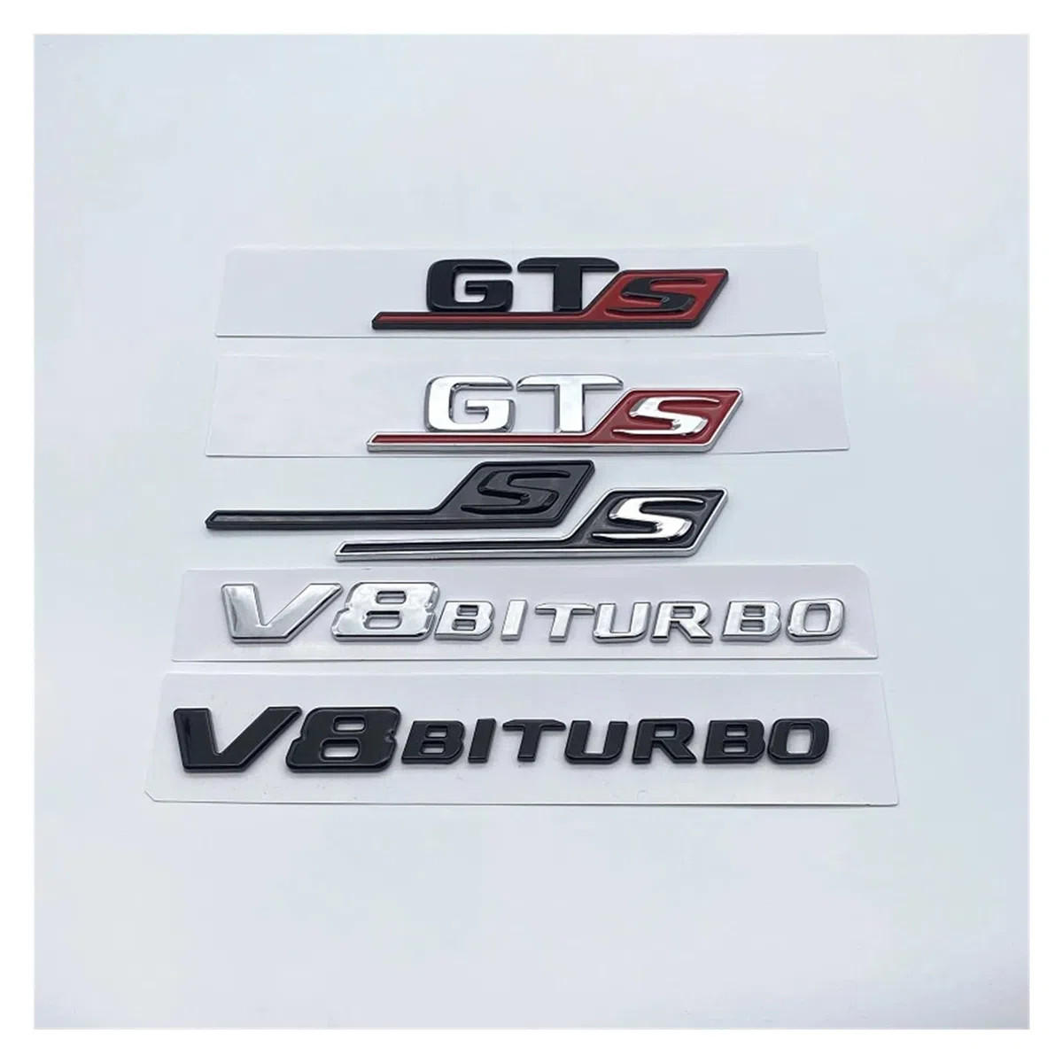 Calcomanía for Maletero Trasero de ABS 3D, Emblema, Insignia, Pegatina Apta for Mercedes AMG GT RSC GTR GTS GTC V8biturbo C190, Accesorios for Coche(Glossy Black GT)