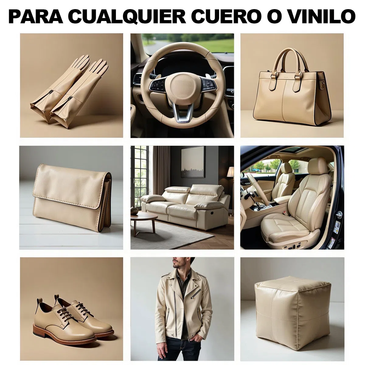 250g Beige Kit de Reparación para Cuero,Cuero Liquido Reparador,Pintura para Cuero para Reparar el Desgaste y Las Marcas en Sofás, Muebles de Vinilo, Asientos de Automóvil y Zapatos de Cuero
