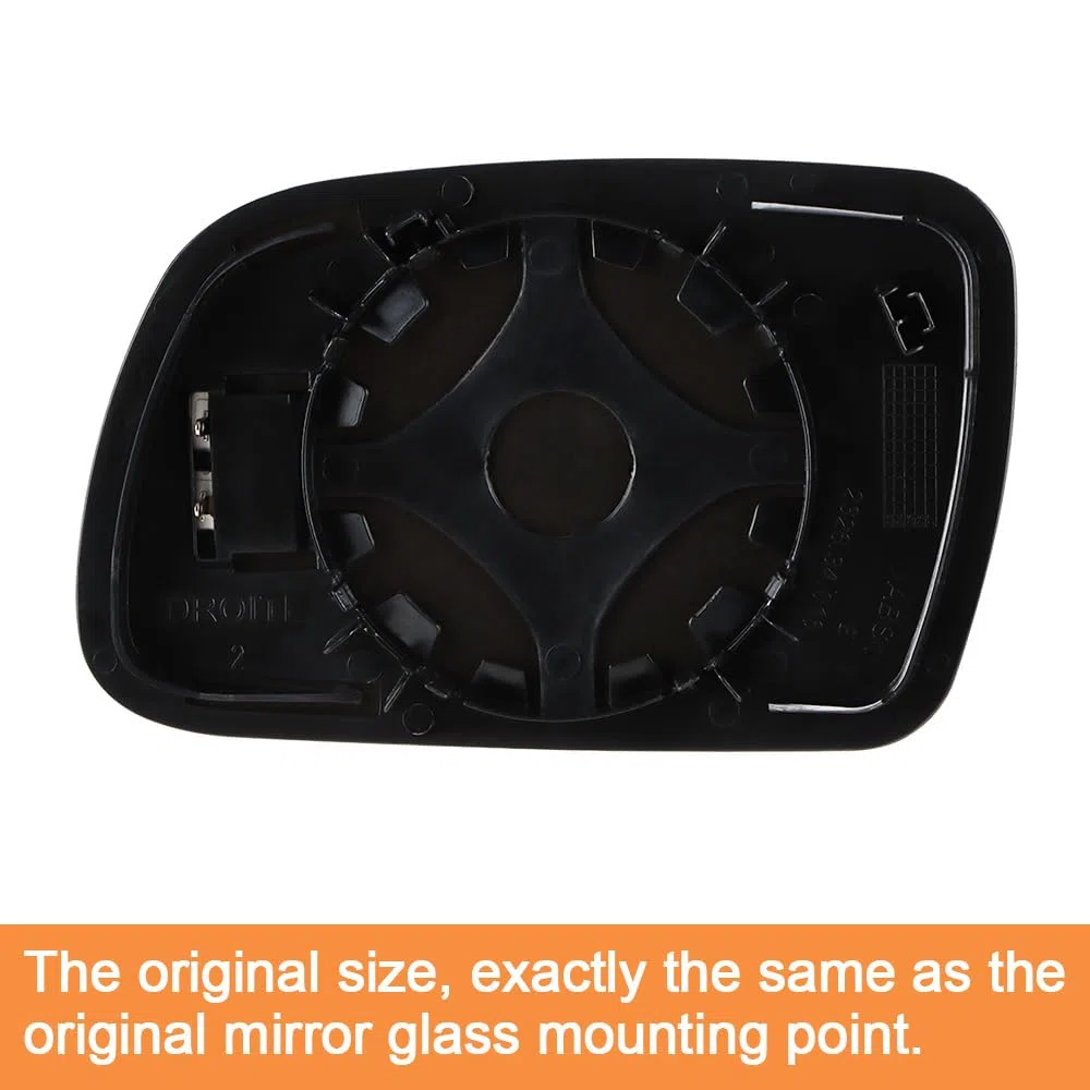 SENZEAL Cristal del Espejo Derecho Lado del Pasajero Calefactado con Placa de Soporte para Peugeot 307 2001-2008 407 2004-2009 (Derecho)
