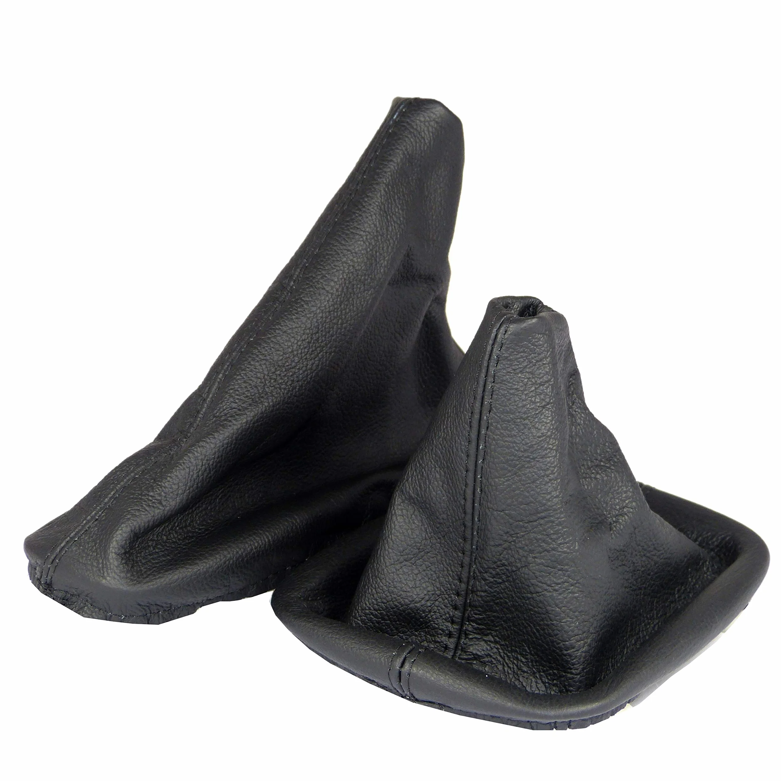 Funda palanca de cambios y Freno de mano - para BMW e46 Serie 3 1998-2007 - negro - de cuero auténtico - de marchas manual - para transmisión manual - fuelle palanca de cambios - (A0019)