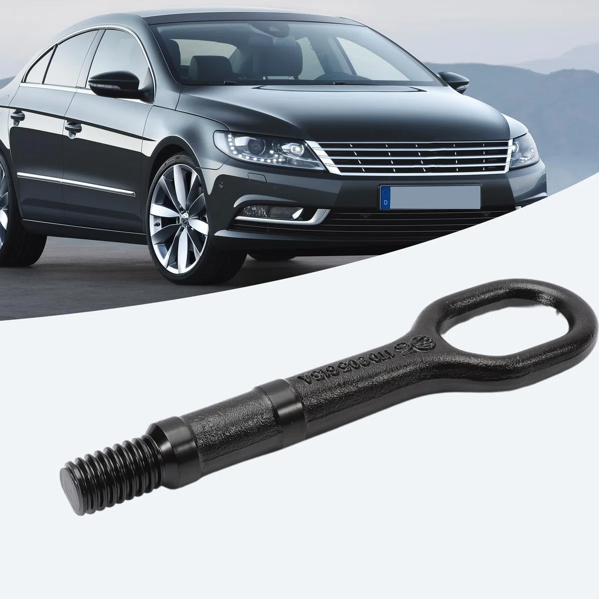 Gancho de Remolque Anillo Colgante Negro para R32 Rabbit A3 Q7 1T0 805 615 A Alhambra Altea Superb Yeti Beetle Golf 5 6 Scirocco Caddy CC EOS