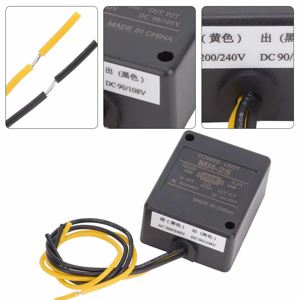Garosa Fuente de Alimentación de Banco Mh-25 Motor Rectificador de Freno Unidad de Alimentación Ac200v/240v Entrada Dc90v/108v Salida Reemplazo del Regulador de Voltaje Rectificador 1.2A 50Hz/60Hz