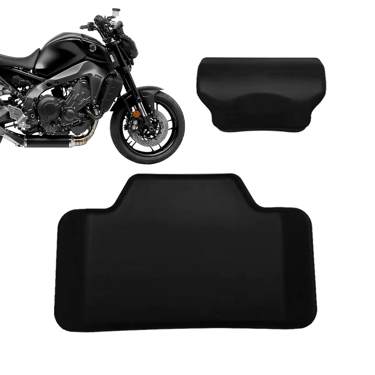 Almohadilla trasera para maletero de motocicleta: cojín de esponja a prueba de golpes para maleta de equipaje trasera, cojín de respaldo de de aleación de aluminio, para pasajero trasero