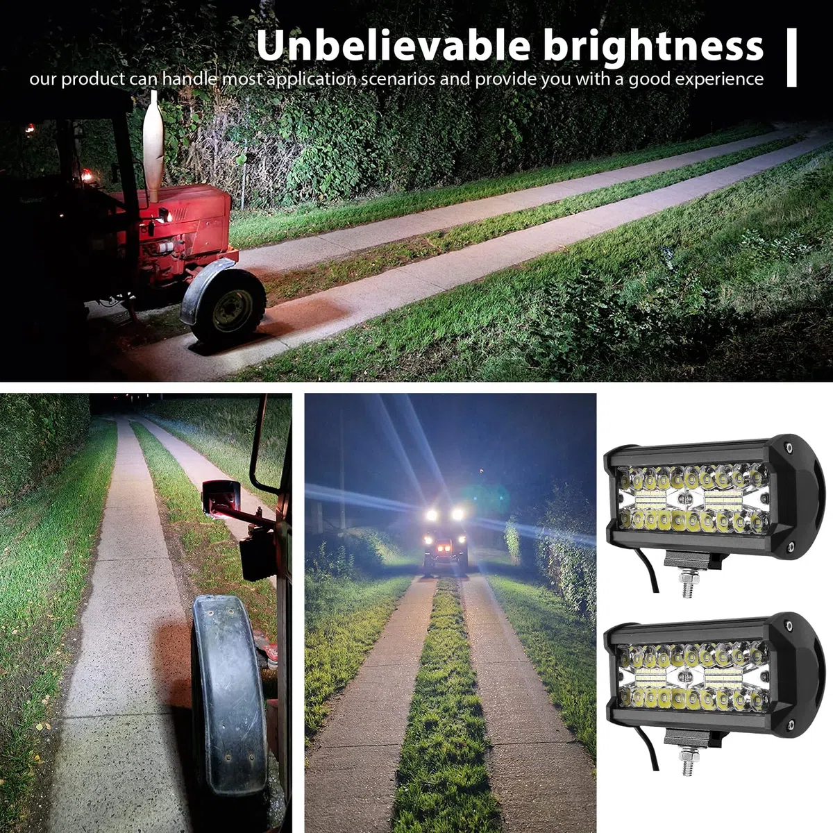 Vegena 2pcs Faro Trabajo LED, Focos De Coche 12v Foco LED, 240w Faros Auxiliares De Moto, Focos Led Trabajo Tractor Foco De Trabajo LED IP67 Para Automóviles, UTV, ATV, Camiones, Motos, Barco