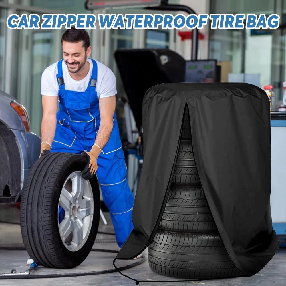Bolsa para 4 Neumáticos Universal, 80 x 115cm Funda Protectora para Neumáticos Impermeable de Coche Prueba Polvo Temporada Bolsa de Almacenamiento Cubierta Grande de Rueda Repuesto Protectora