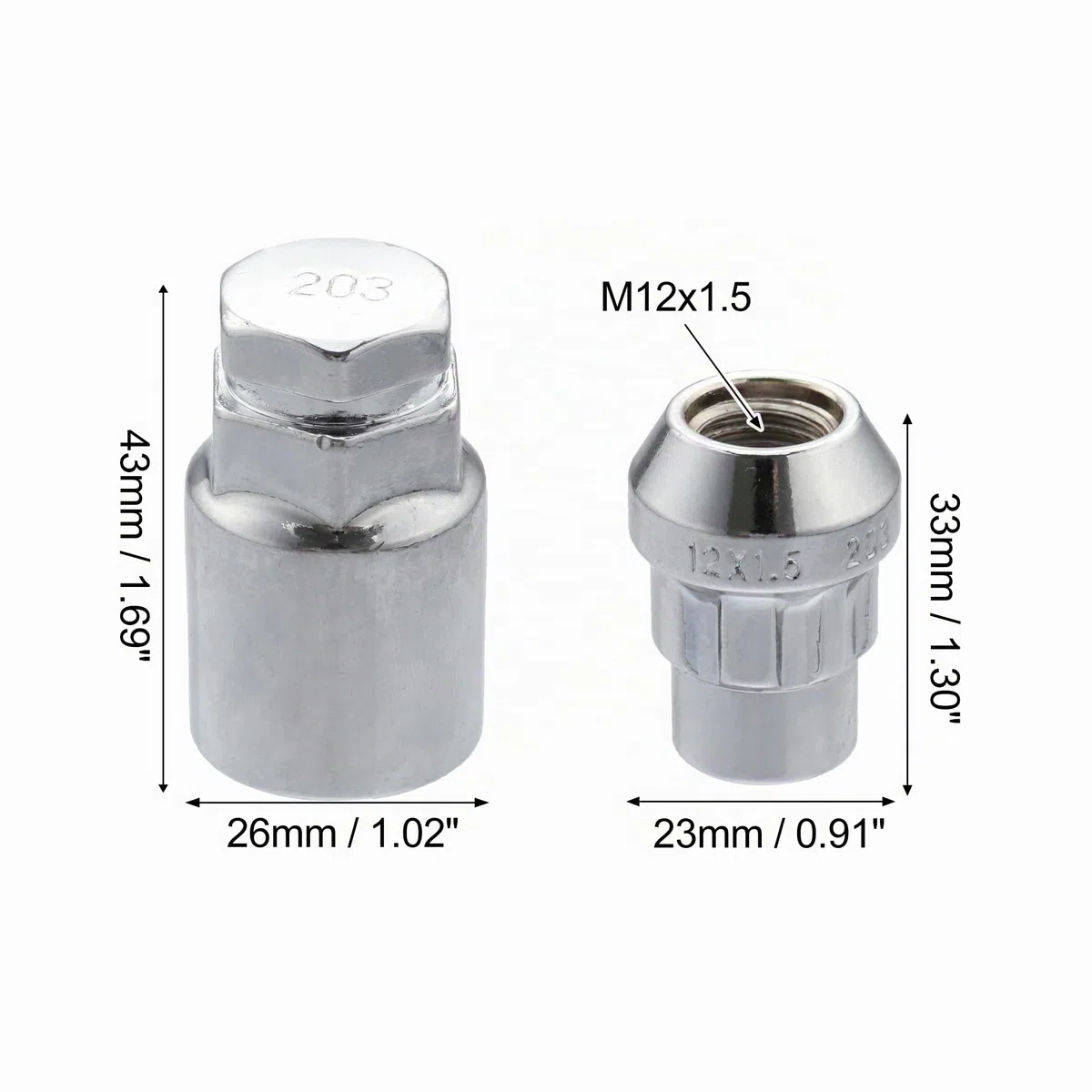X AUTOHAUX M12x1.5 Coche Rueda Bloqueo Tornillo Tuercas Antirrobo Juego para Hyundai Sonata Plata Tono